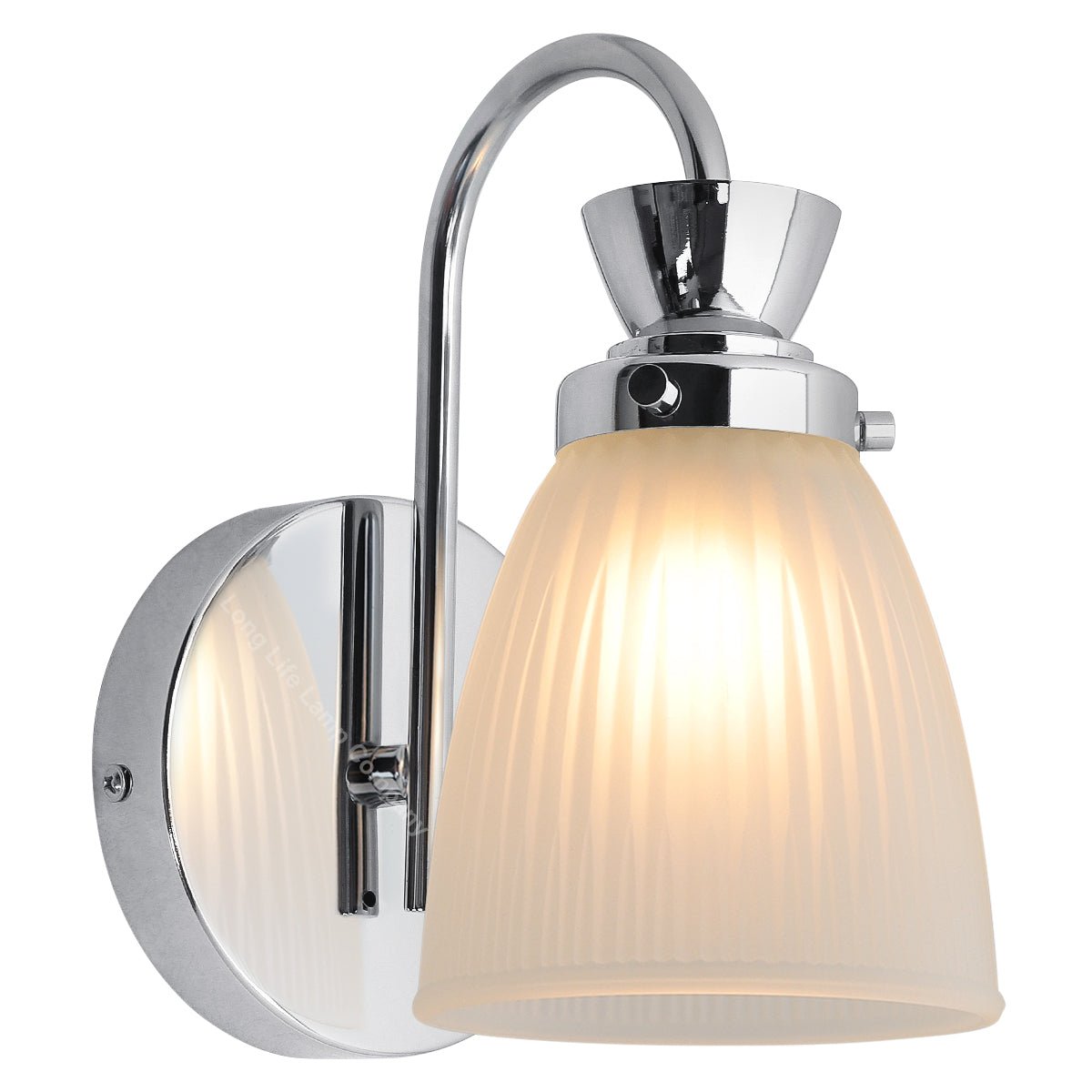 Modern Bathroom Wall Light Chrome IP44 Frosted Glass with G9 LED 5w Warm White - Energy Light Bulbs - Free delivery on all orders