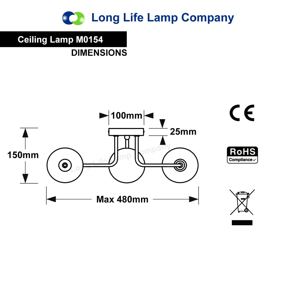 Modern Black 3 Way Spot Flush Ceiling Light M0154 with 3 x G9 5W WW - Energy Light Bulbs - Free delivery on all orders