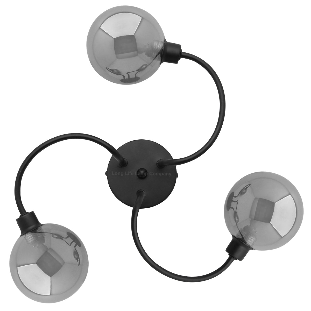 Modern Black 3 Way Spot Flush Ceiling Light M0154 with 3 x G9 5W WW - Energy Light Bulbs - Free delivery on all orders