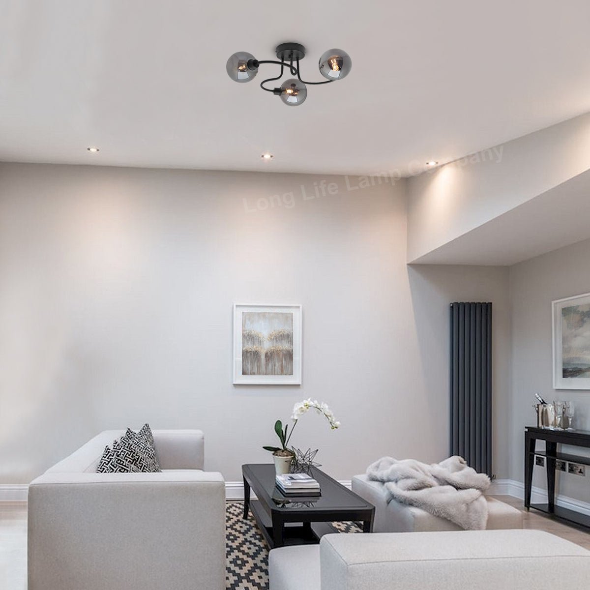 Modern Black 3 Way Spot Flush Ceiling Light M0154 with 3 x G9 5W WW - Energy Light Bulbs - Free delivery on all orders