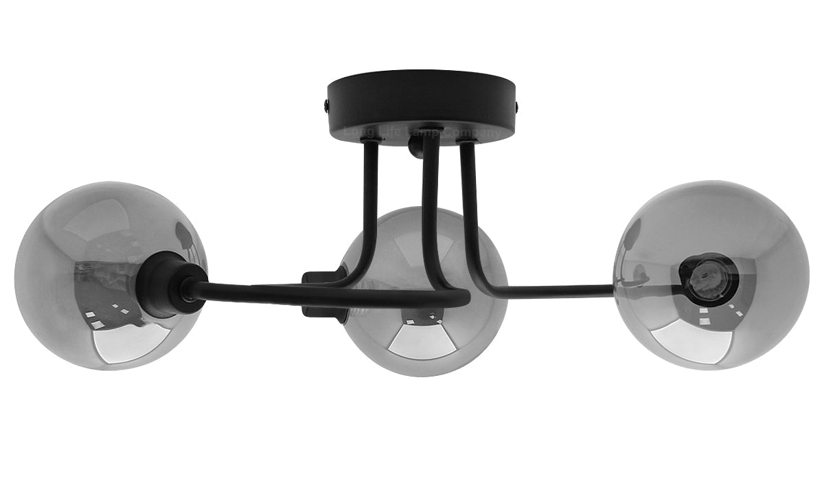 Modern Black 3 Way Spot Flush Ceiling Light M0154 with 3 x G9 5W WW - Energy Light Bulbs - Free delivery on all orders