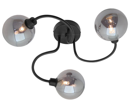 Modern Black 3 Way Spot Flush Ceiling Light M0154 with 3 x G9 5W WW - Energy Light Bulbs - Free delivery on all orders