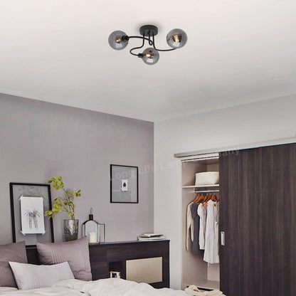 Modern Black 3 Way Spot Flush Ceiling Light M0154 with 3 x G9 5W WW - Energy Light Bulbs - Free delivery on all orders