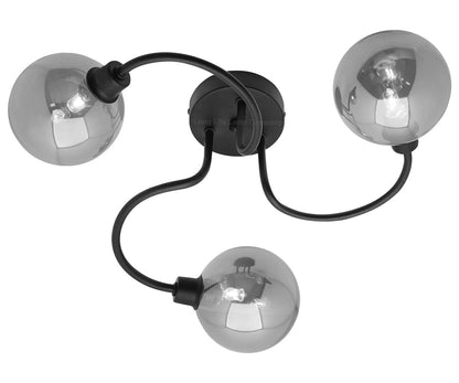 Modern Black 3 Way Spot Flush Ceiling Light with 3 x G9 5W CW - Energy Light Bulbs - Free delivery on all orders