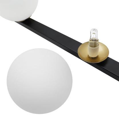Modern Black Ceiling 5 Lights Pendant Light Glass Globe Shades Frosted Opal - Energy Light Bulbs - Free delivery on all orders