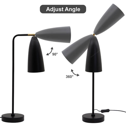 Modern Black Metal Table Lamp Adjustable Scone Shade Brass Joint - Energy Light Bulbs - Free delivery on all orders