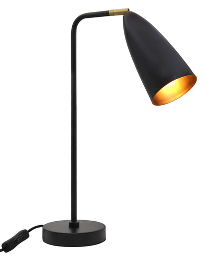 Modern Black Metal Table Lamp Adjustable Scone Shade Brass Joint - Energy Light Bulbs - Free delivery on all orders