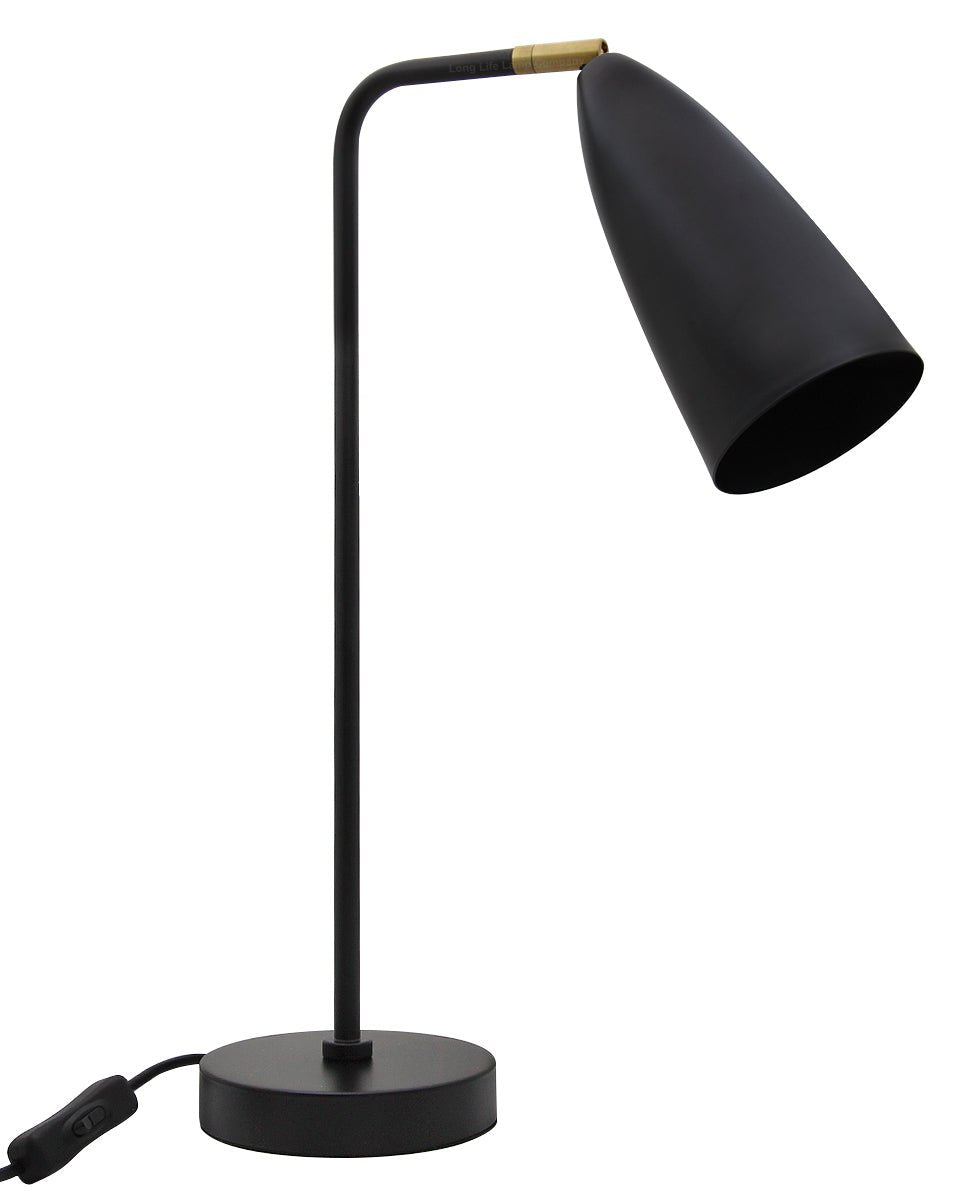 Modern Black Metal Table Lamp Adjustable Scone Shade Brass Joint - Energy Light Bulbs - Free delivery on all orders