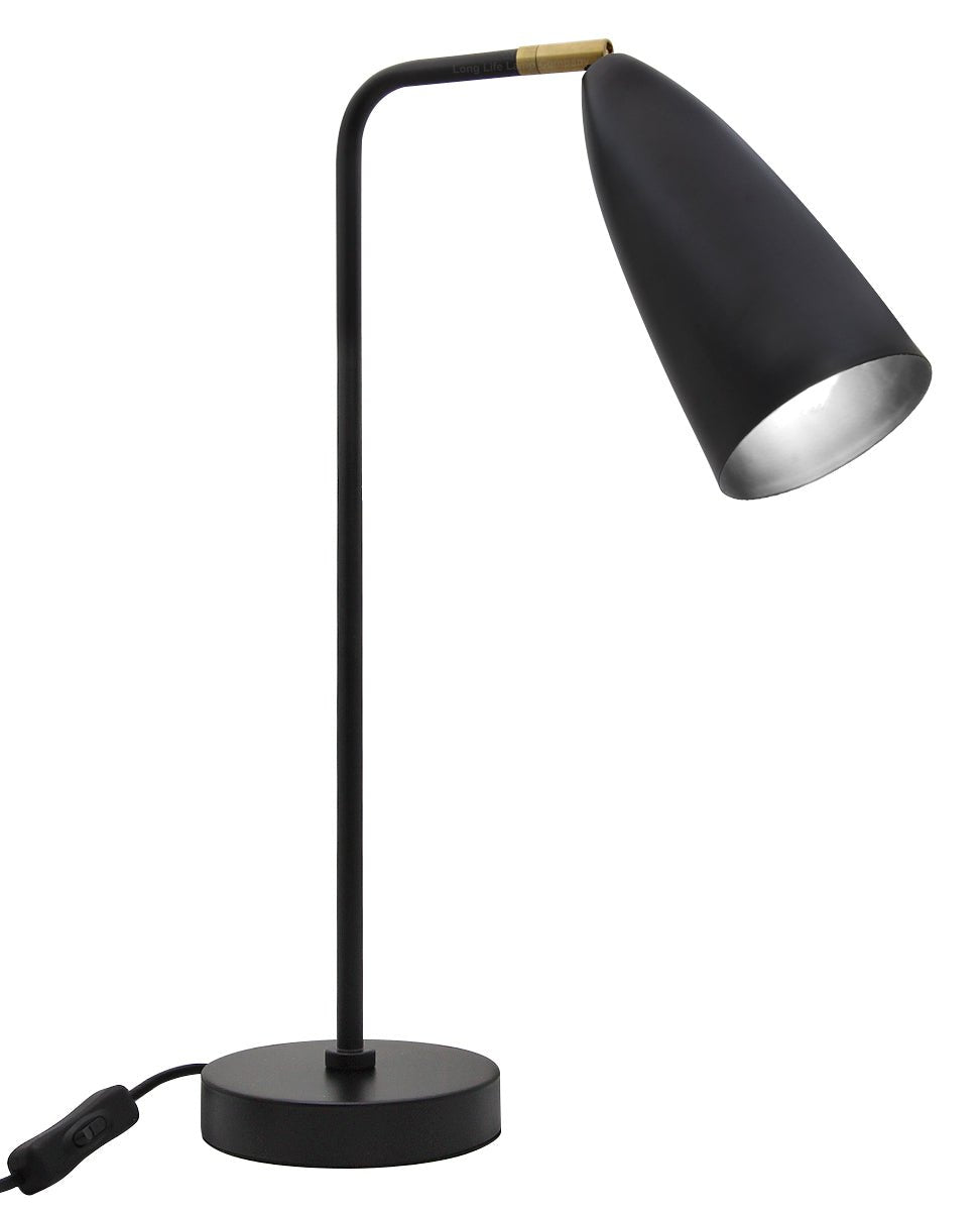 Modern Black Metal Table Lamp Adjustable Scone Shade Brass Joint - Energy Light Bulbs - Free delivery on all orders