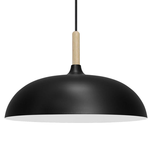Modern Black Pendant Light Shade Dome Metal Wooden Nordic Kitchen Island Ceiling Lights - Energy Light Bulbs - Free delivery on all orders