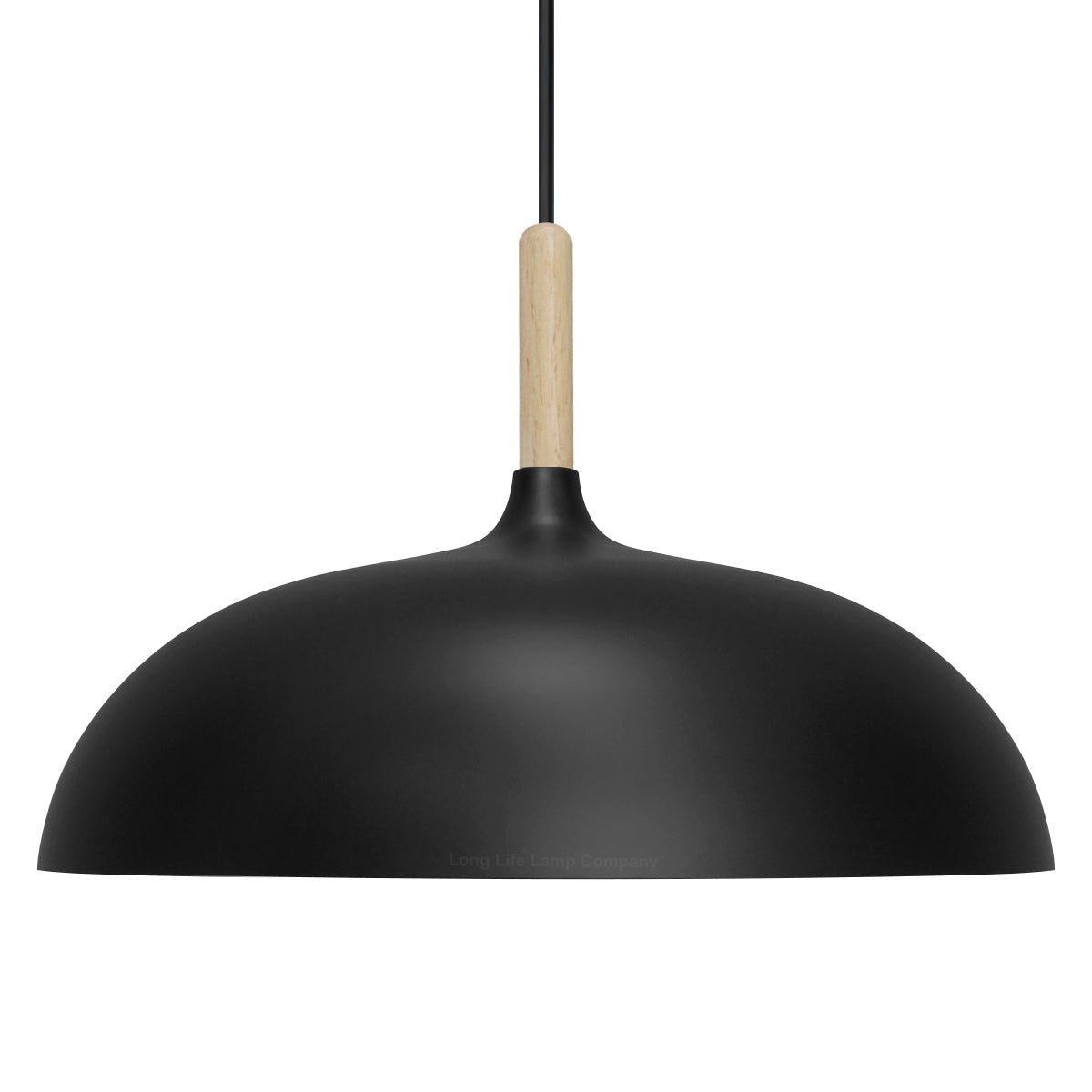 Modern Black Pendant Light Shade Dome Metal Wooden Nordic Kitchen Island Ceiling Lights - Energy Light Bulbs - Free delivery on all orders
