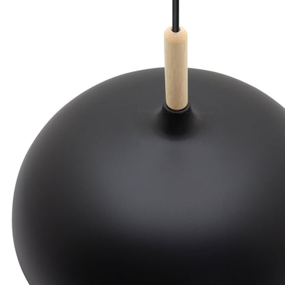 Modern Black Pendant Light Shade Dome Metal Wooden Nordic Kitchen Island Ceiling Lights - Energy Light Bulbs - Free delivery on all orders