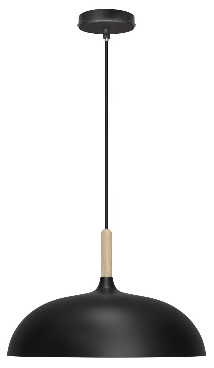 Modern Black Pendant Light Shade Dome Metal Wooden Nordic Kitchen Island Ceiling Lights - Energy Light Bulbs - Free delivery on all orders