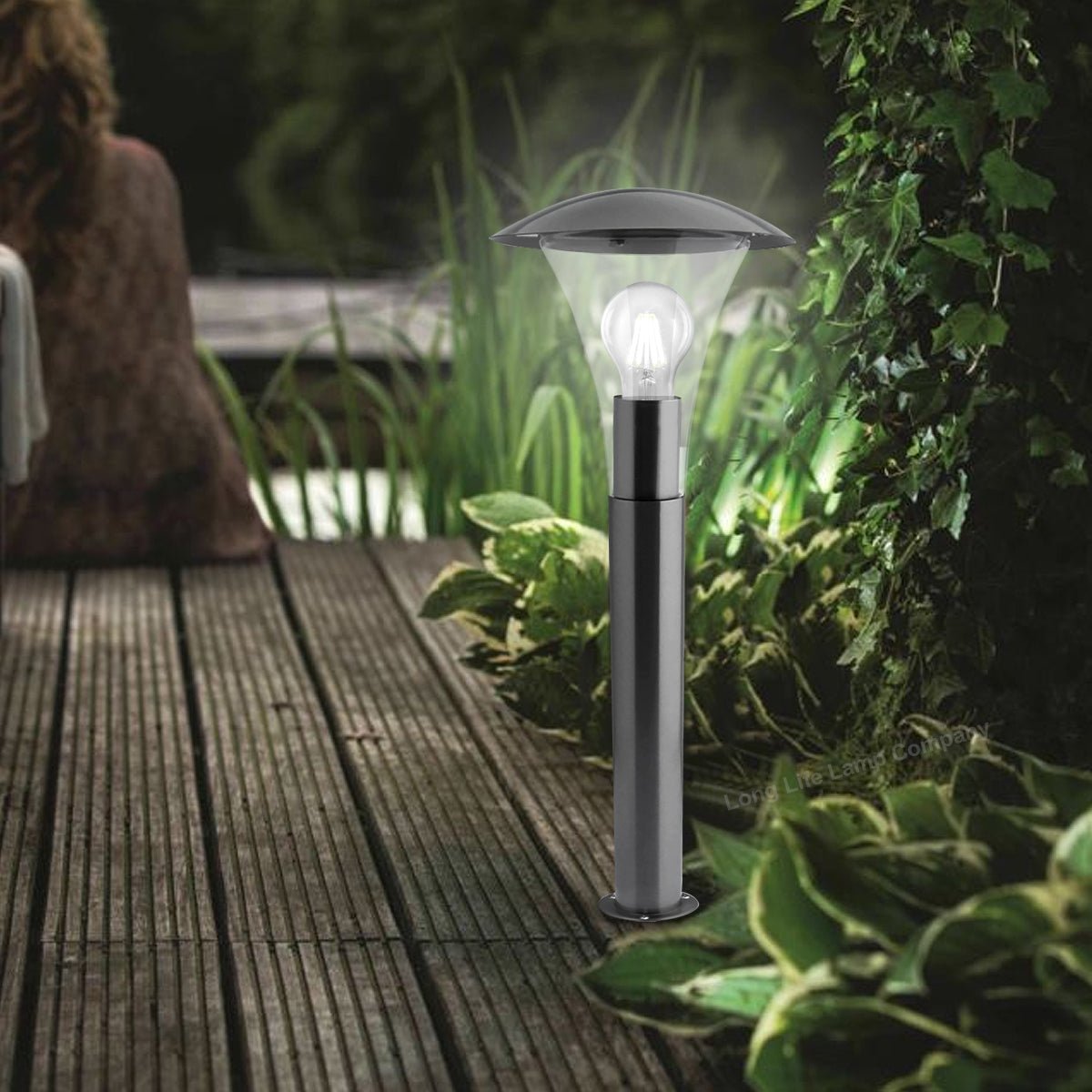 Modern Bollard Garden Lamp Post Stainless Steel Outdoor Light - Energy Light Bulbs - Free delivery on all orders