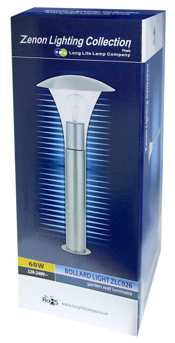 Modern Bollard Garden Lamp Post Stainless Steel Outdoor Light - Energy Light Bulbs - Free delivery on all orders