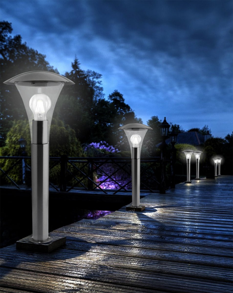 Modern Bollard Garden Lamp Post Stainless Steel Outdoor Light - Energy Light Bulbs - Free delivery on all orders