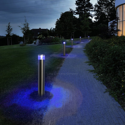 Modern Bollard Post Light Stainless Steel ZLC075 with LED GU10 Red Blue Green Amber RGB - Free delivery on all orders