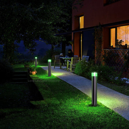 Modern Bollard Post Light Stainless Steel ZLC075 with LED GU10 Red Blue Green Amber RGB - Free delivery on all orders