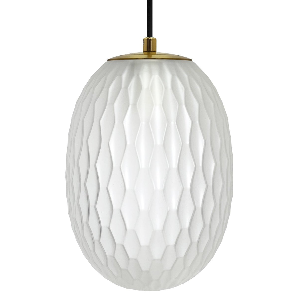 Modern Brass Ceiling Pendant Light Frosted White Textured Glass Lamp Shade - Energy Light Bulbs - Free delivery on all orders