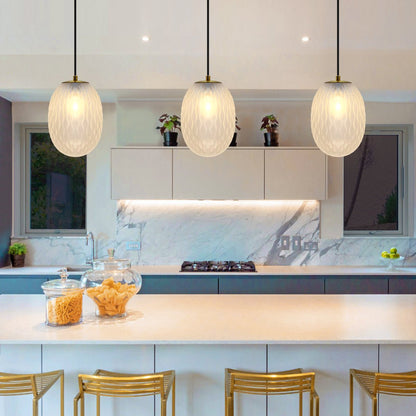 Modern Brass Ceiling Pendant Light Frosted White Textured Glass Lamp Shade - Energy Light Bulbs - Free delivery on all orders