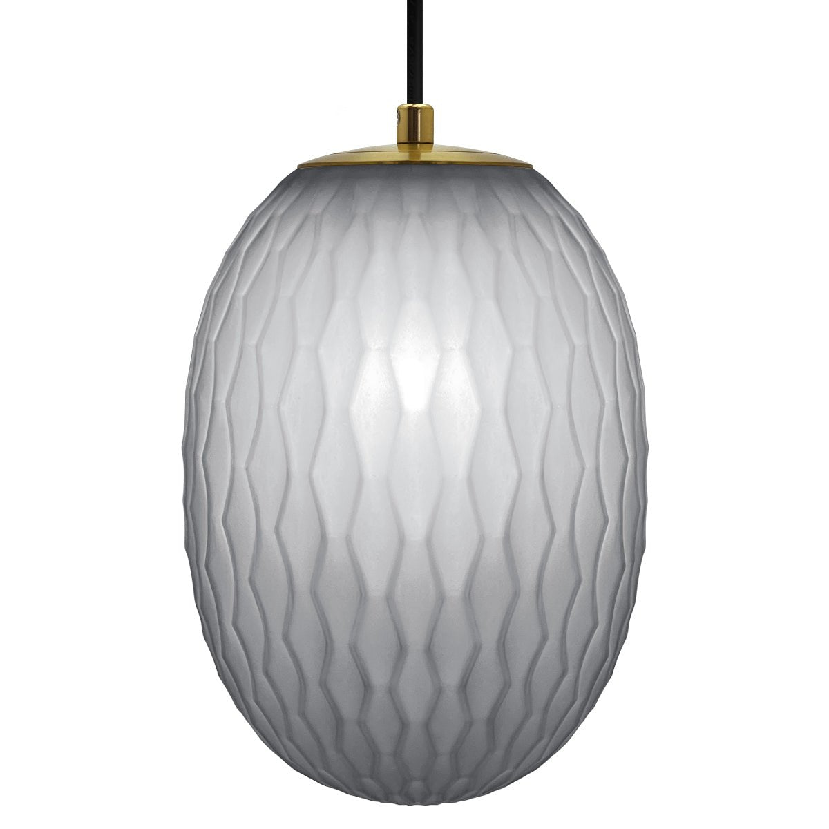 Modern Brass Ceiling Pendant Light Grey Textured Glass Lamp Shade - Energy Light Bulbs - Free delivery on all orders