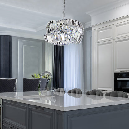 Modern Ceiling Crystal Chandelier Pendant Light Chrome Fixture Glass 3 Rings - Energy Light Bulbs - Free delivery on all orders