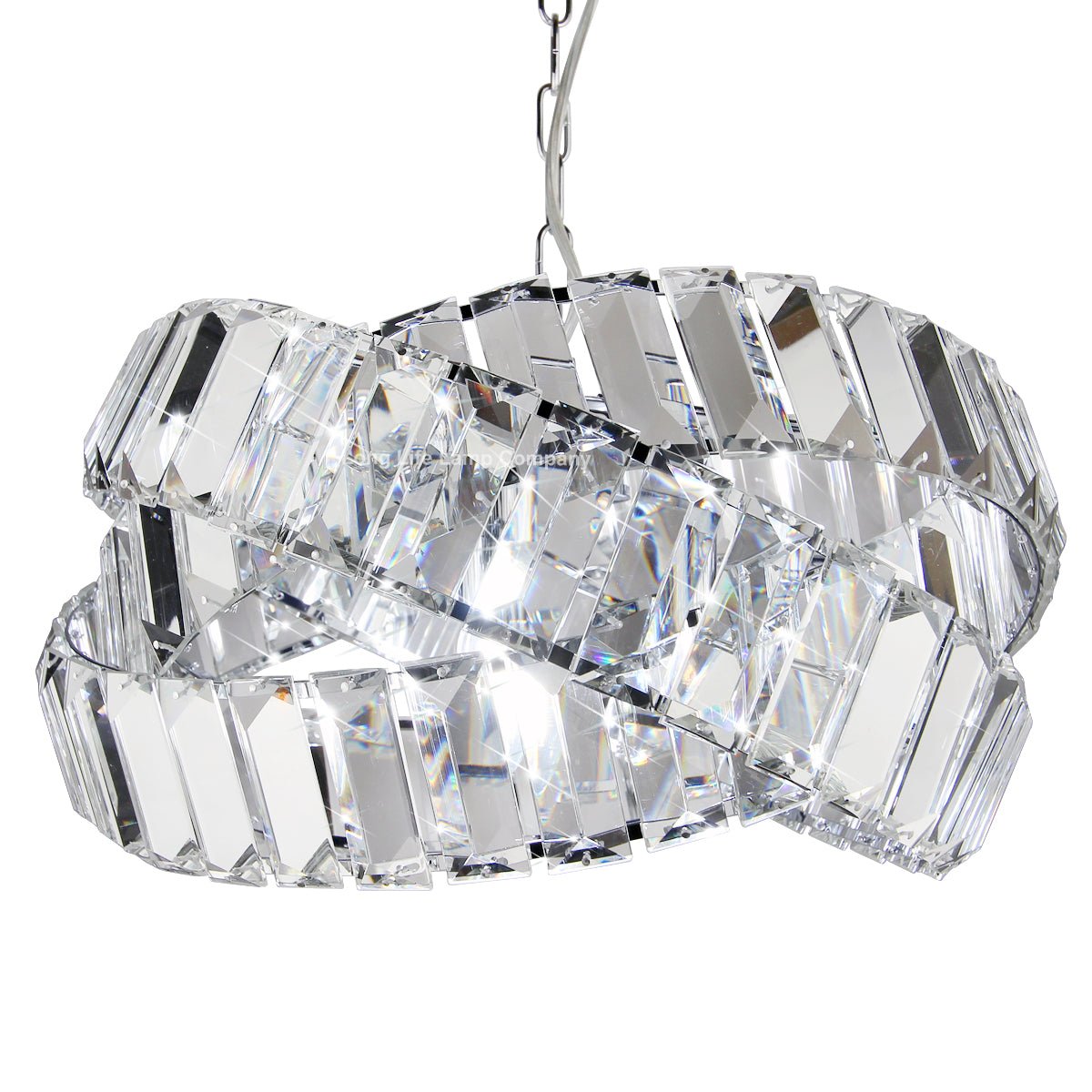Modern Ceiling Crystal Chandelier Pendant Light Chrome Fixture Glass 3 Rings - Energy Light Bulbs - Free delivery on all orders