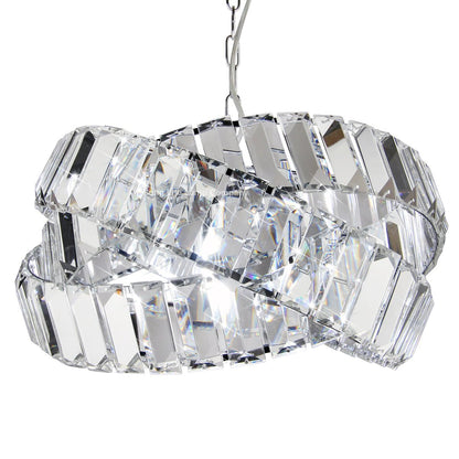 Modern Ceiling Crystal Chandelier Pendant Light Chrome Fixture Glass 3 Rings - Energy Light Bulbs - Free delivery on all orders