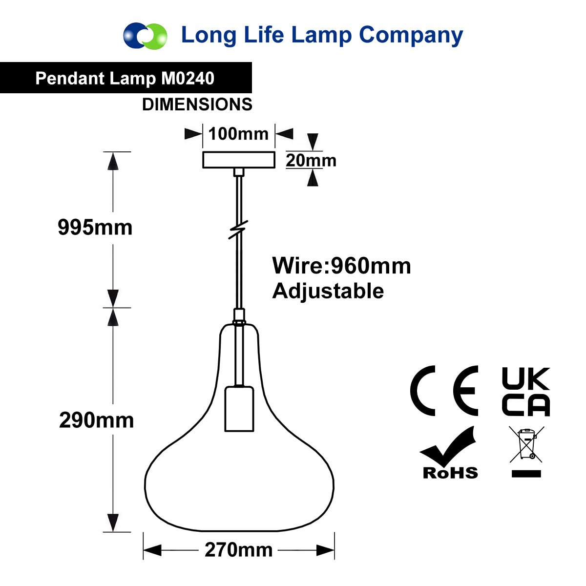 Modern Ceiling Glass Pendant Light Smoked Grey Tear Drop Dome Lamp Shade M0240 - Free delivery on all orders