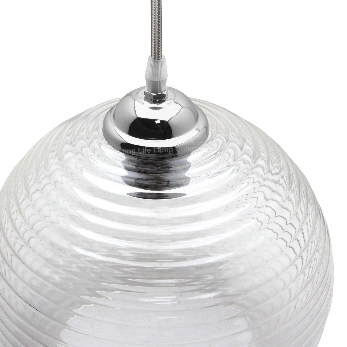 Modern Ceiling Globe Glass Pendant Lamp Shade Clear Rib - Energy Light Bulbs - Free delivery on all orders