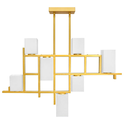 Modern Ceiling Gold Cluster Pendant Light Square Lamp Shades Frosted Glass With G9 LED - Energy Light Bulbs - Free delivery on all orders