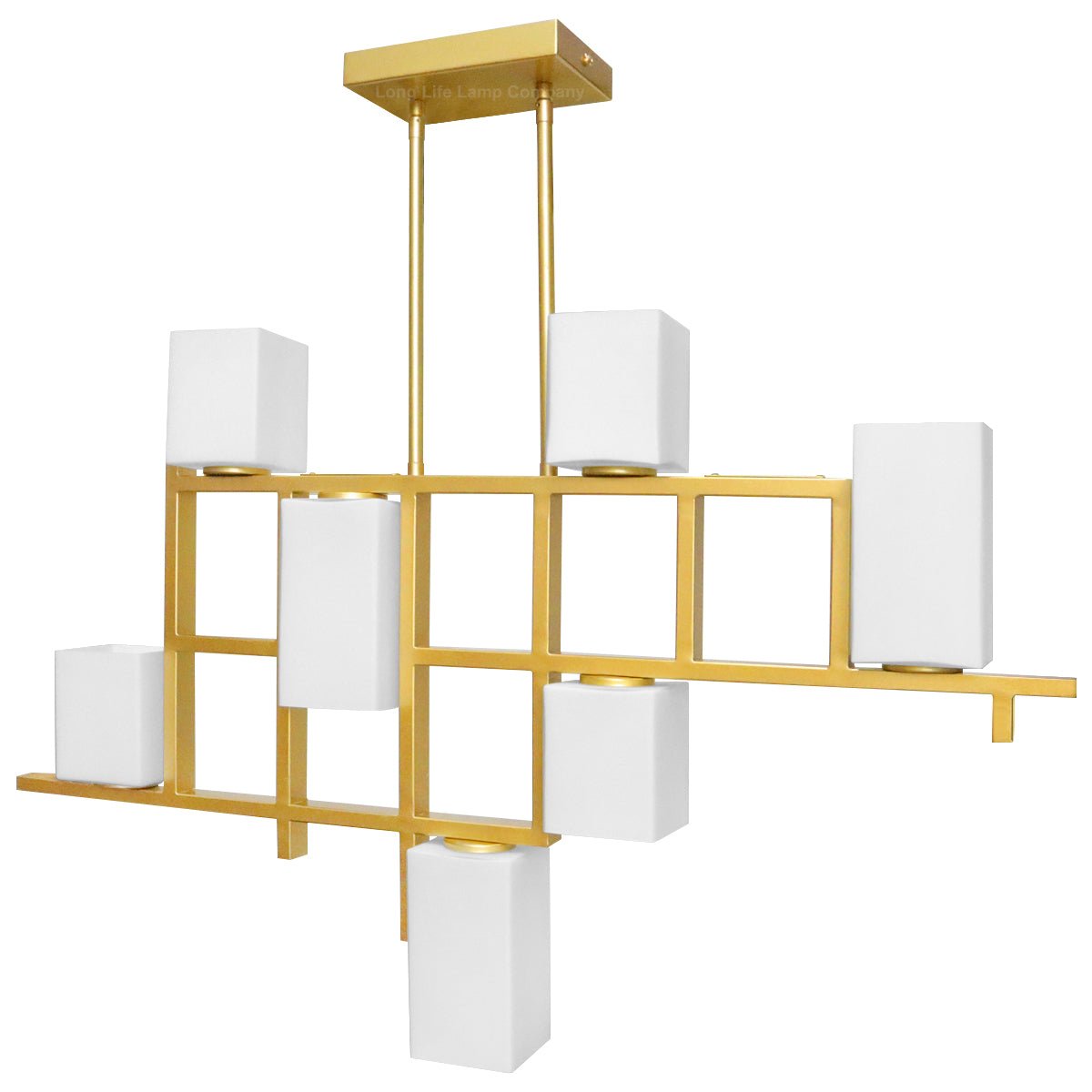 Modern Ceiling Gold Cluster Pendant Light Square Lamp Shades Frosted Glass With G9 LED - Energy Light Bulbs - Free delivery on all orders
