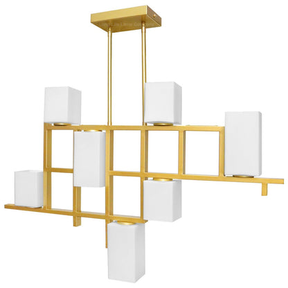 Modern Ceiling Gold Cluster Pendant Light Square Lamp Shades Frosted Glass With G9 LED - Energy Light Bulbs - Free delivery on all orders