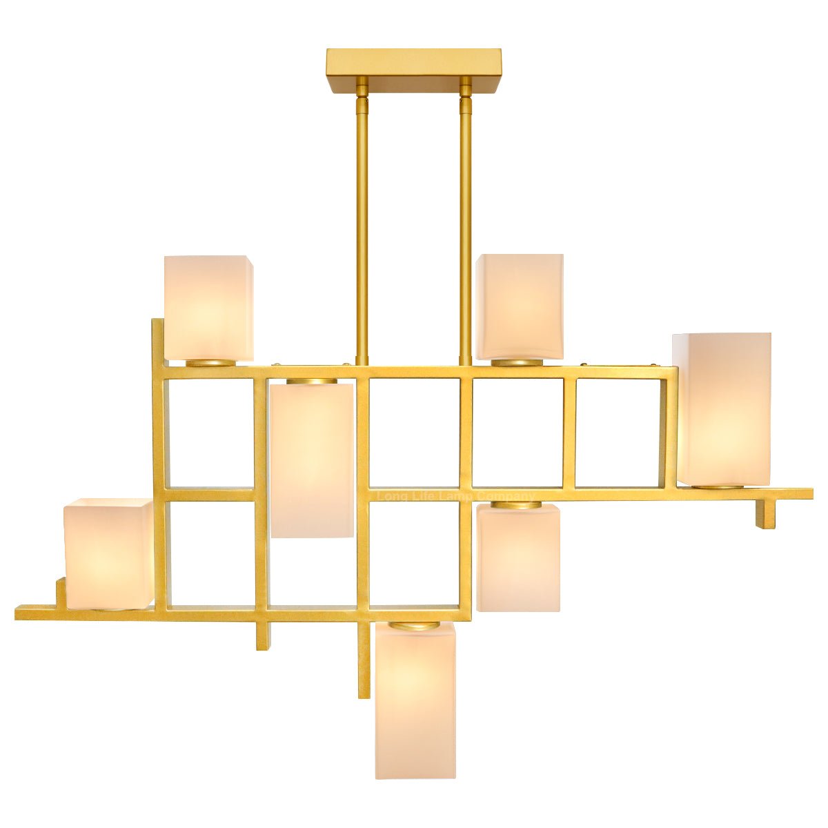 Modern Ceiling Gold Cluster Pendant Light Square Lamp Shades Frosted Glass With G9 LED - Energy Light Bulbs - Free delivery on all orders