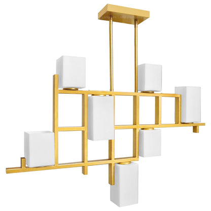 Modern Ceiling Gold Cluster Pendant Light Square Lamp Shades Frosted Glass With G9 LED - Energy Light Bulbs - Free delivery on all orders
