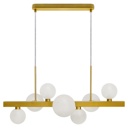 Modern Ceiling Golden Cluster Pendant Light Bar Globe Frosted Glass Lamp Shades With G9 LED - Energy Light Bulbs - Free delivery on all orders