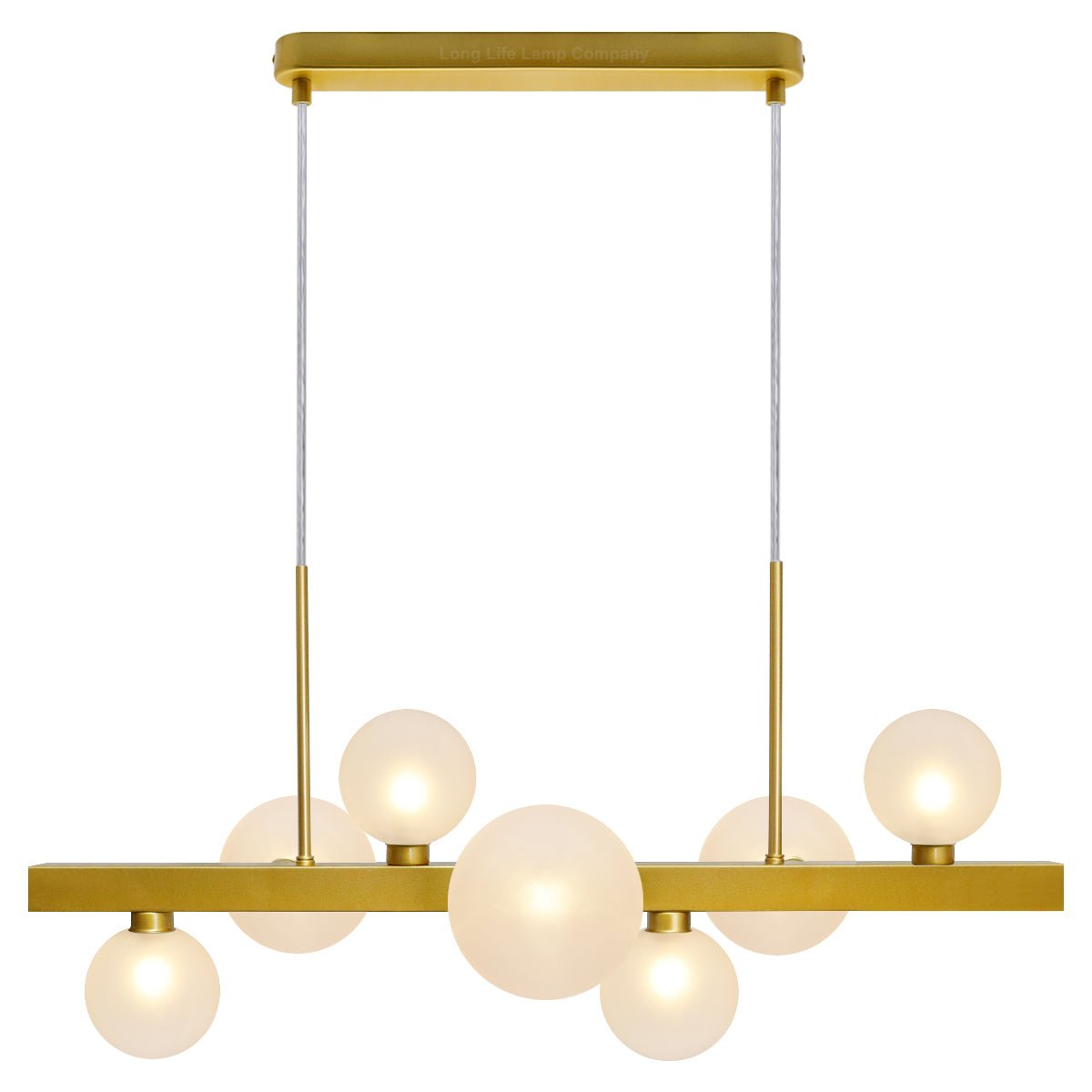 Modern Ceiling Golden Cluster Pendant Light Bar Globe Frosted Glass Lamp Shades With G9 LED - Energy Light Bulbs - Free delivery on all orders