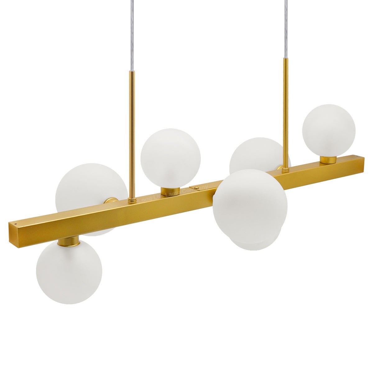 Modern Ceiling Golden Cluster Pendant Light Bar Globe Frosted Glass Lamp Shades With G9 LED - Energy Light Bulbs - Free delivery on all orders