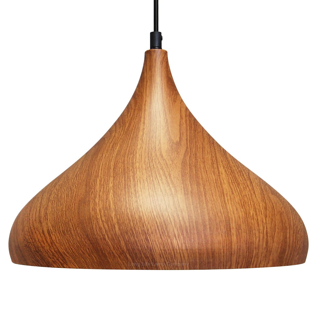 Modern Ceiling Pendant Dome Metal Wood Grain Finish Light - Energy Light Bulbs - Free delivery on all orders