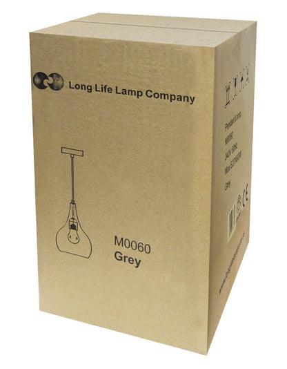 Modern Ceiling Pendant Droplet Light Shade Grey Finish Fine Metal - Energy Light Bulbs - Free delivery on all orders