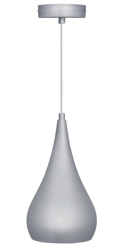 Modern Ceiling Pendant Droplet Light Shade Grey Finish Fine Metal - Energy Light Bulbs - Free delivery on all orders