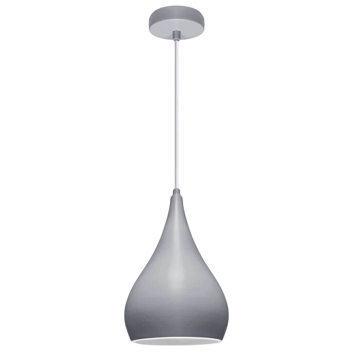 Modern Ceiling Pendant Droplet Light Shade Grey Finish Fine Metal - Energy Light Bulbs - Free delivery on all orders