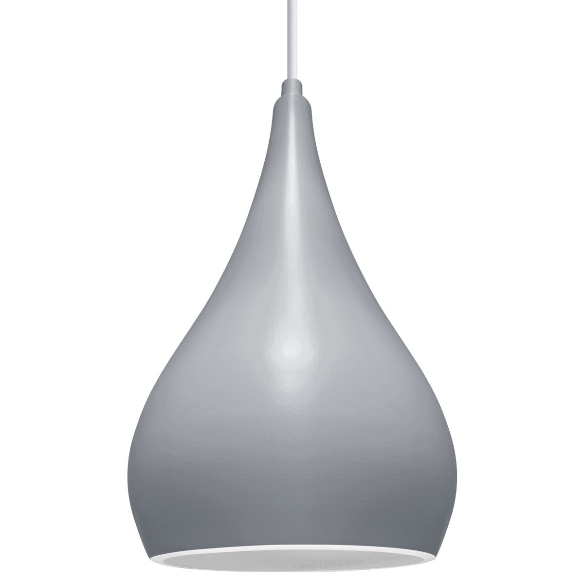 Modern Ceiling Pendant Droplet Light Shade Grey Finish Fine Metal - Energy Light Bulbs - Free delivery on all orders