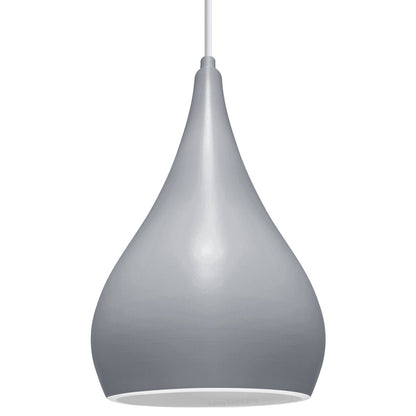 Modern Ceiling Pendant Droplet Light Shade Grey Finish Fine Metal - Energy Light Bulbs - Free delivery on all orders