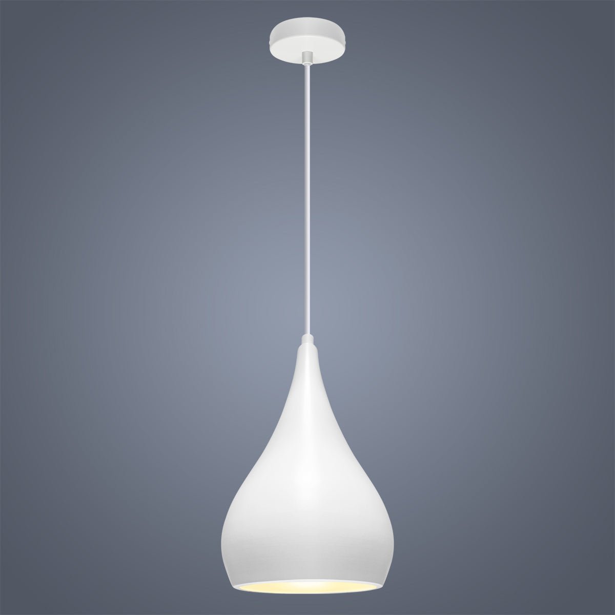 Modern Ceiling Pendant Droplet Light Shade White Finish Fine Metal - Energy Light Bulbs - Free delivery on all orders