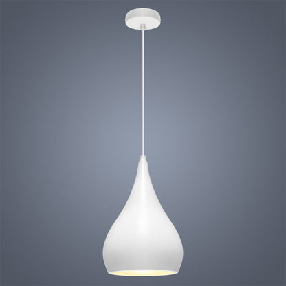 Modern Ceiling Pendant Droplet Light Shade White Finish Fine Metal - Energy Light Bulbs - Free delivery on all orders