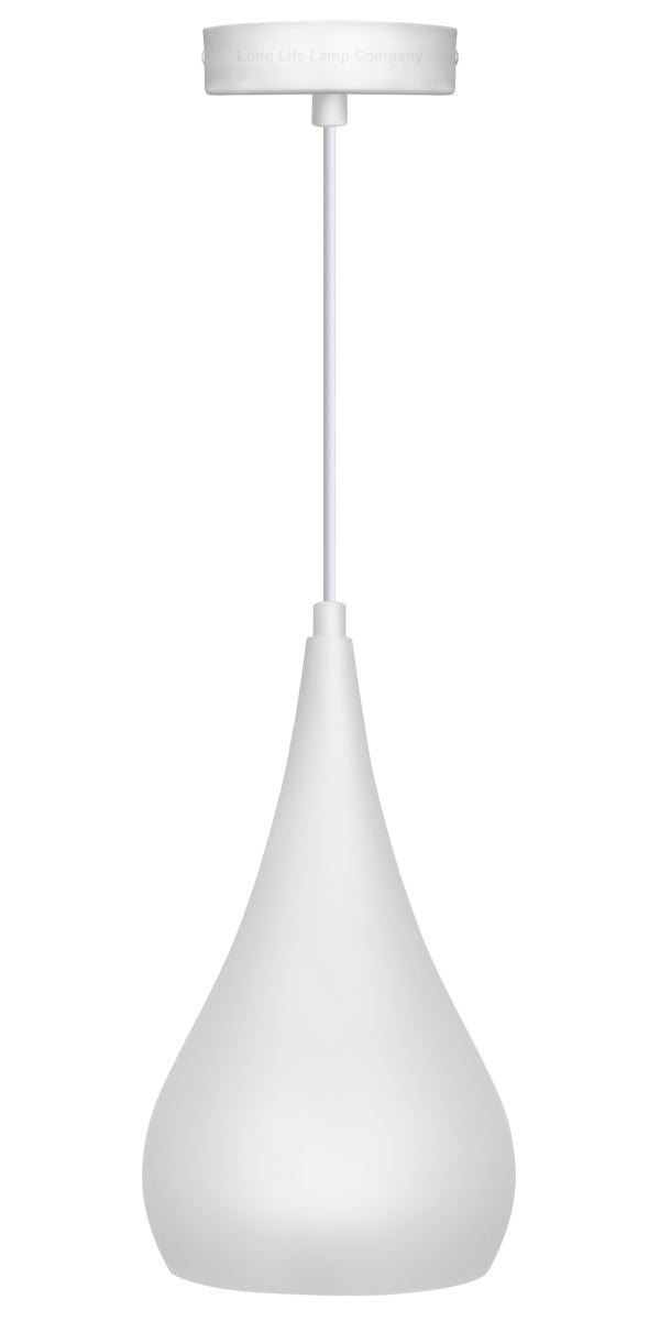 Modern Ceiling Pendant Droplet Light Shade White Finish Fine Metal - Energy Light Bulbs - Free delivery on all orders