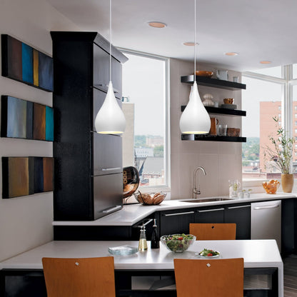 Modern Ceiling Pendant Droplet Light Shade White Finish Fine Metal - Energy Light Bulbs - Free delivery on all orders