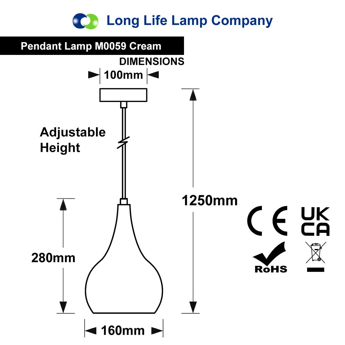 Modern Ceiling Pendant Droplet Light White Finish Fine Metal Shade M0059 - Free delivery on all orders