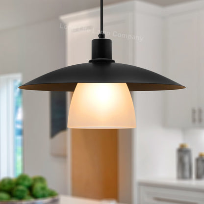 Modern Ceiling Pendant Light Black Frosted Glass - Energy Light Bulbs - Free delivery on all orders
